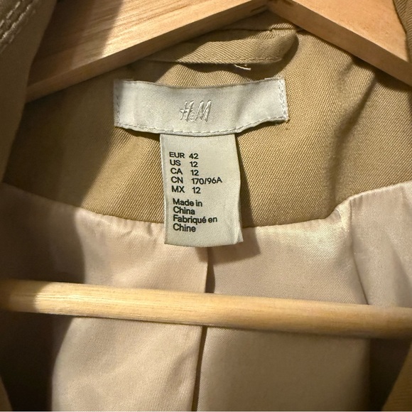 H&M Mid Trench Coat. Tan. Size 12. Great condition - Picture 4 of 5